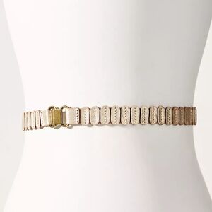 Anthropologie Tabitha Stretch Leather Belt - Gold Metallic - Size XS 26"